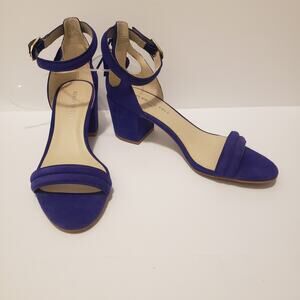 Kenneth Cole Harriet Ankle Strap Blue Suede Sandals 8.5M #9PJ.